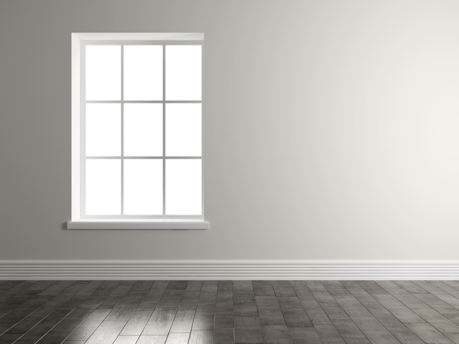 Frontal de ventana en una habitación blanca